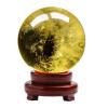 HHCTEBEC Feng Shui Natural Citrine Crystal Sphere Ball with Wooden Stand Yellow Quartz Crystal Ball Sphere,Meditation Scrying Ball for Home Table Decorative Balls,50mm view 1