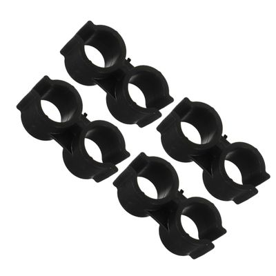Garneck Broom Adapter 4pcs and Pole Black Clamps Plastic Dustpan with Double Pipe Connection Design, Space-Saving Broom-to-Dustpan for Easy Installation and Sturdy Rod Replacement