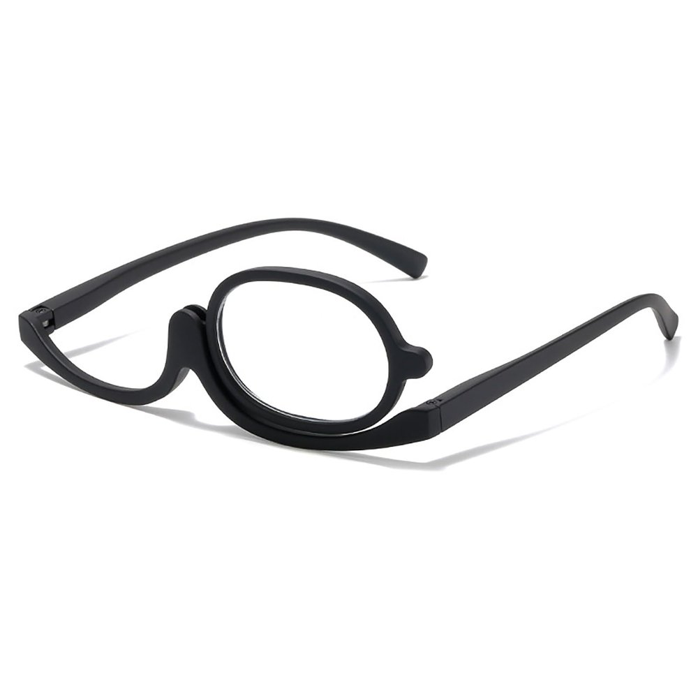 1 pair Make-up Presbyopia Glasses, 180 Rotatable Presbyopia Glasses, put Blue Light Reading Eyes Glasses(Black,3.5 x)