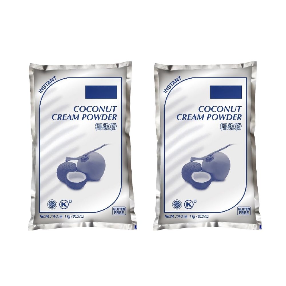 Coconut Cream Powder 2x1kg by Kara - Rich and Creamy Instant Powder for Curries, Desserts, Smoothies, Sauces, and Baking, Ideal for Vegan, Vegetarian