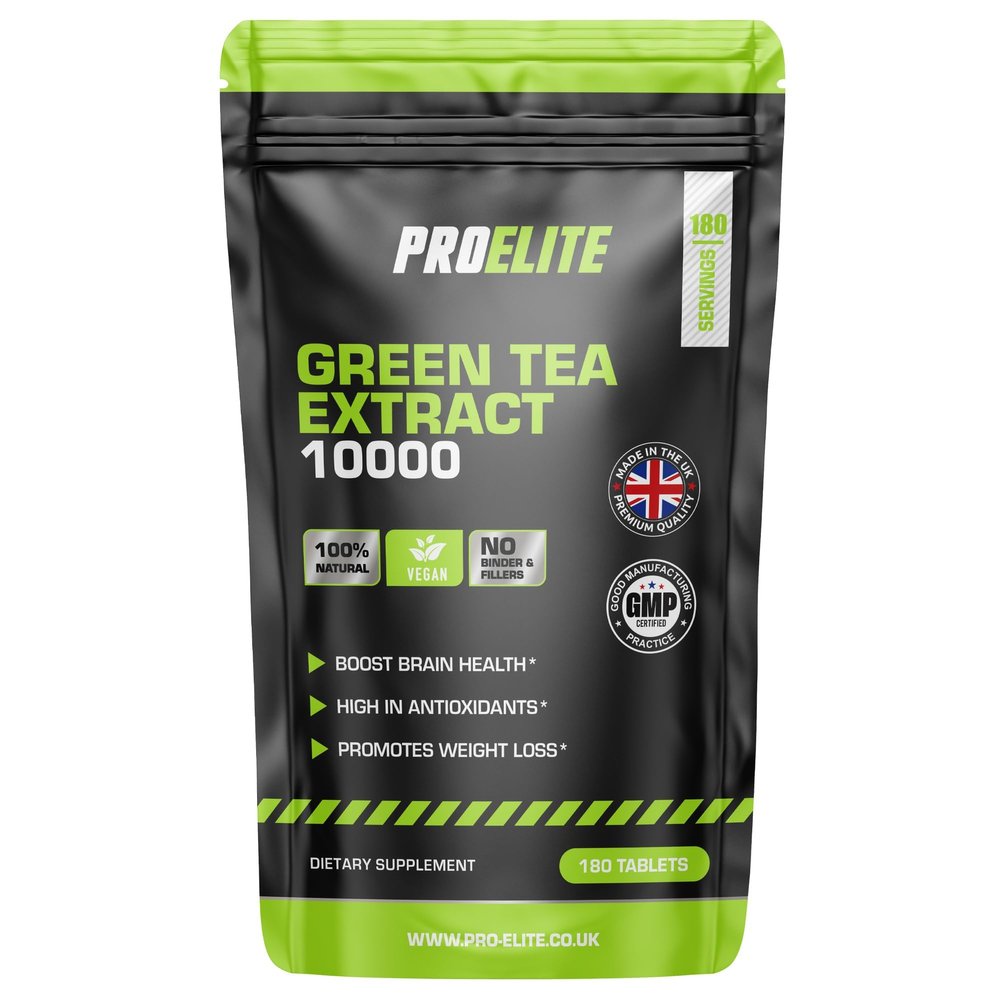 Green Tea Extract 10,000mg of Antioxidant 180 Tablet | 95% Polyphenols (297mg per Tablet) | (6 Months Supply) | Resealable and Recyclable Pouch | Vegan & Vegetarian | by PROELITE