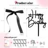 10pcs Ribbon Bows & Heart Acrylic Cake Topper Set - Elegant Cake Decorations for Birthdays, Weddings,Special Occasions view 2