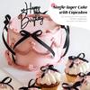10pcs Ribbon Bows & Heart Acrylic Cake Topper Set - Elegant Cake Decorations for Birthdays, Weddings,Special Occasions view 3
