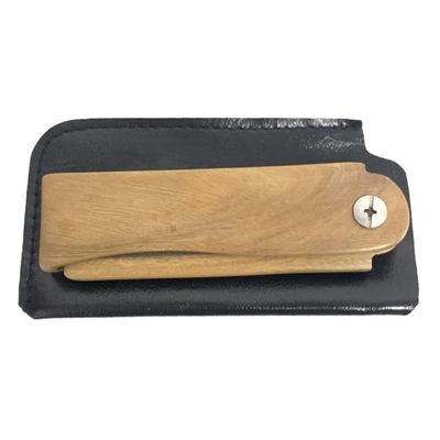 ASAKKURA Folding Wooden Beard Comb with Leather Case Oil Comb for Styling Suitable for Outdoor Travel and Home Use