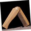 ASAKKURA Folding Wooden Beard Comb with Leather Case Oil Comb for Styling Suitable for Outdoor Travel and Home Use view 2