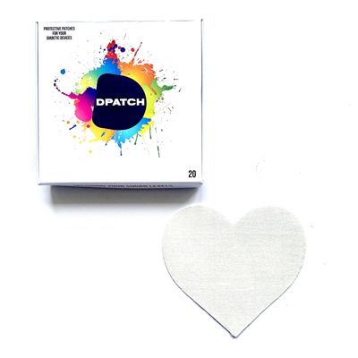 DPatch Guardian 4 Cover Patches Sensor - Waterproof, Unique Non-Stick Centre, Breathable, Long-Lasting Adhesion for Your Guardian Sensor - 20 Pack Heart Shape (White)