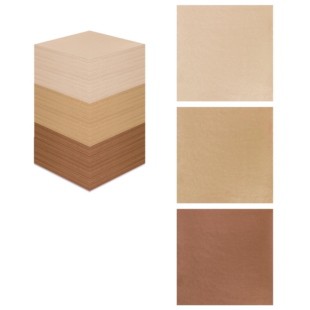 300 Count Brown Beverage Napkins,2-Ply Gradient Brown Cocktail Party Napkins Disposable for Dinner Wedding Birthday Party Graduation