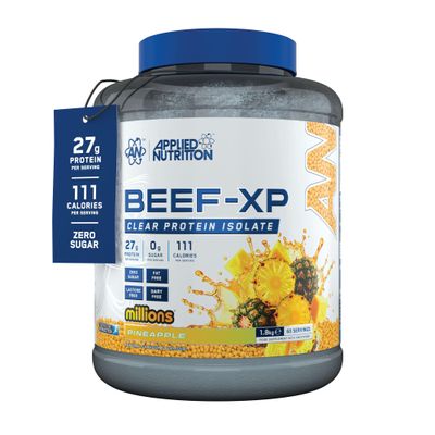 Applied Nutrition Clear Hydrolysed Beef Protein Isolate Powder, Fruit Juice Style, Dairy Free, Lactose Free, Zero Sugar, Low Fat, 1.8kg - 60 Servings (Pineapple Millions)