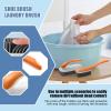 Laundry Brush to Remove Stains, Double Clothes Cleaning Brush - Portable Bathroom Cleaning Tool with Ergonomic Grip, Multipurpose Household for Fabric Shoe Brush view 2