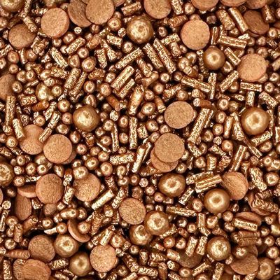 A Pinch Of Bigger - Glimmer Bronze Cake Topper Sprinkles - 80g Edible Shimmer Cupcake Decorations - Weddings, Christenings & Birthday Parties - Colour Medley