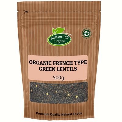 Organic French Type Green Lentils 500g by Hatton Hill Organic