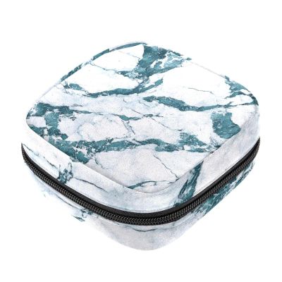 Marble Texture First Period Kit for Girls, Tampon Pantyliners Menstrual Purse, Nursing Pad Holder with Zipper, Sanitary Collect Napkin Bag Organizer