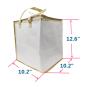 10.210.212.6" Reusable Insulated Zipper Aluminum Foil Tote Bag Suit for Picnic Cake FruitDrink Refrigeration Also for Delivery of Takeaway Thermal Pizza Insulated Delivery (Laser White) view 2