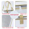 10.210.212.6" Reusable Insulated Zipper Aluminum Foil Tote Bag Suit for Picnic Cake FruitDrink Refrigeration Also for Delivery of Takeaway Thermal Pizza Insulated Delivery (Laser White) view 3