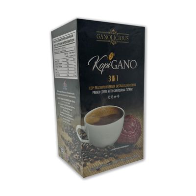 1 Box Gano Excel Gano Cafe Ganolicious KopiGano 3 in 1 Instant Premix Coffee 15 sachets x 21g