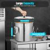 HarBin-Star - 12L Stainless Steel Bucket, Kitchen Bucket with Lid and Locking Clamp, Food Water Storage, Milk Bucket, for Storing Various Dry/Wet Items view 2
