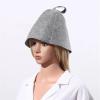 AHIOJEGX Sauna Hat Anti Heat Sauna Hat Thicken Wool Felt Shower Cap Hair Turban Quickly Towel Drying Towel Hats Sauna Bathroom Accessories(Grey) view 4