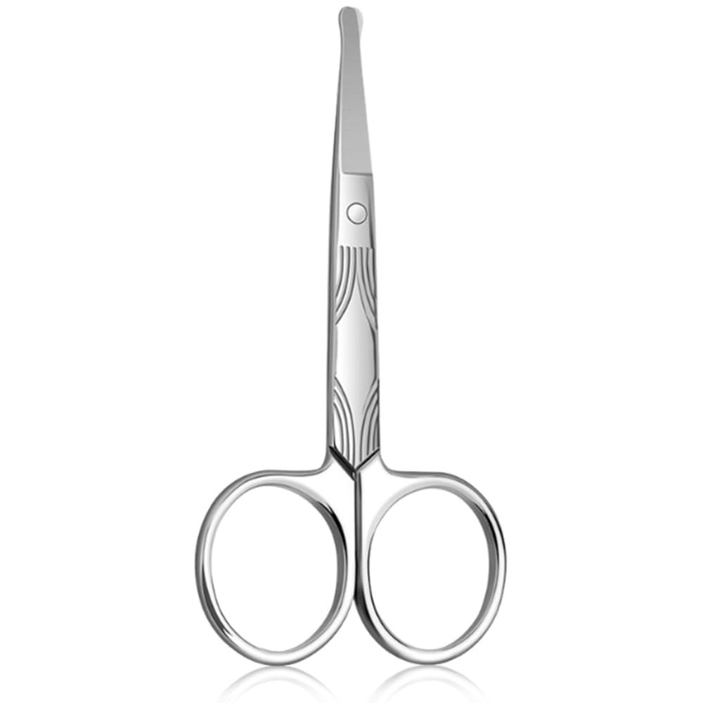 MIETONG Stainless Steel Nose Hair Scissors for Men Women - Curved Safety Blades with Rounded Tip for Trimming Facial Hair Eyebrow Ear Hair
