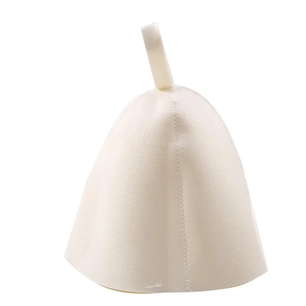 AHIOJEGX Sauna Hat Anti Heat Sauna Hat Thicken Felt Shower Cap Hair Turban Quickly Towel Drying Towel Hats Sauna Bathroom Accessories(White)