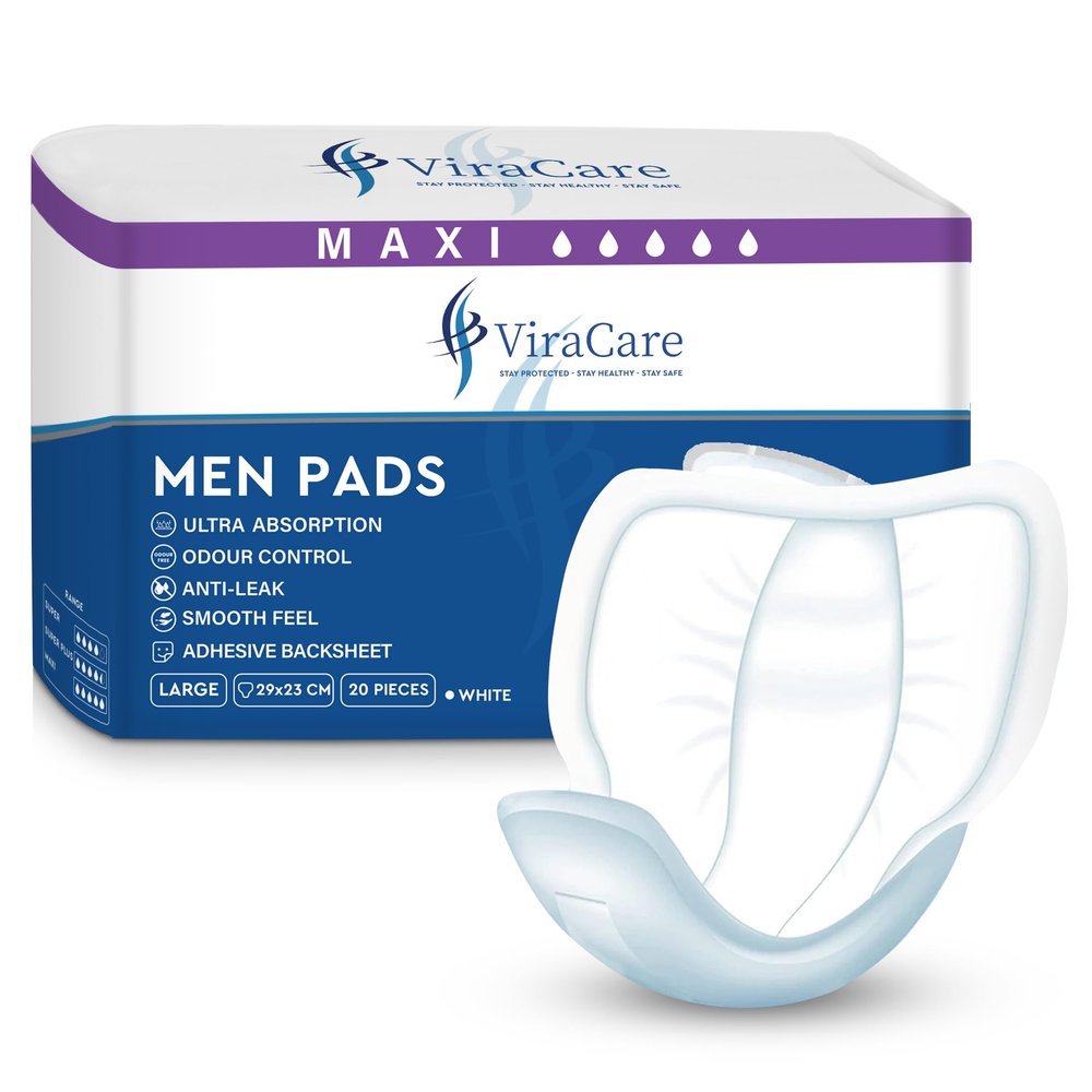 100 x Maxi Incontinence Pads Men | Adhesive Backsheet & Ultra Absorption | Mens Incontinence Pads | Pad for Men | Male Incontinence Pad | Size 29x23 cm | (5 Packs of 20)