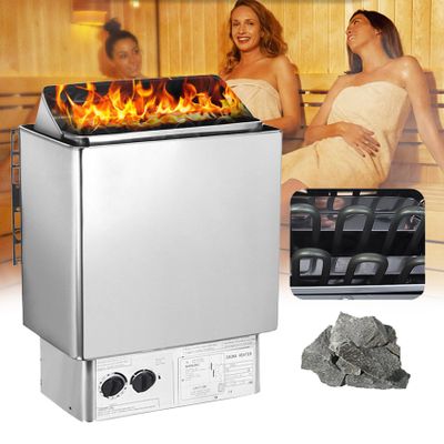 Electric Sauna Heater Stainless Steel Stove, With Internal Controller For Home Hotel Spa - Timer 0-180 Min, Temperature 0-110, For 2-13m Size