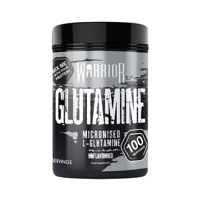 Warrior Glutamine 500g - Pure Micronised L-Glutamine Powder - Amino Acid - Muscle Growth & Recovery Supplement- Gut Health - Mix in Protein - Pre and Post Workout - 100 Servings (Unflavoured)