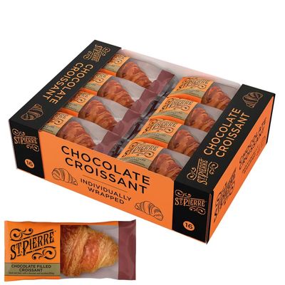 FAKHRI Chocolate Filled Croissant Soft & Flaky Pastry with Rich Cocoa Filling 16 x 55g Individually Wrapped Snacks