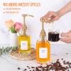 SZUAH 16oz Coffee Syrup Dispenser with Pumps 4pack(480ml), Leak-Proof Syrup Dispensers for Coffee Bar, Kitchen and Commercial Use with Stickers view 2