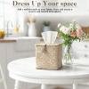 4 Pack Seagrass Tissue Box Cover Square Woven Tissue Box Holder Square Boho Decor Tissue Holder with Lid Farmhouse Tissue Box Cover for Toilet Bathroom Living Room Kitchen Bedroom Office Dorm view 2