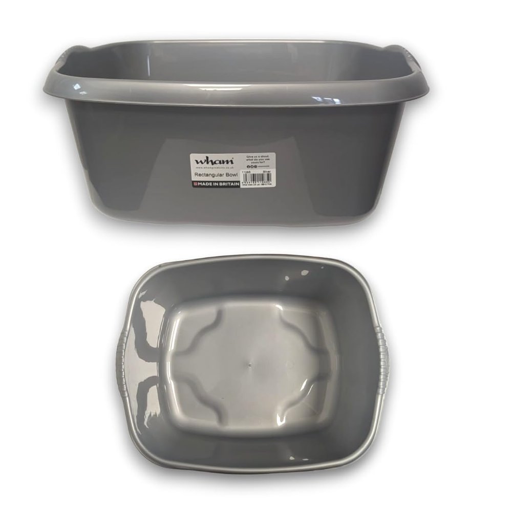 2 x Silver Wham Washing Up Bowl Basin,39cm, 12 Litre Capacity