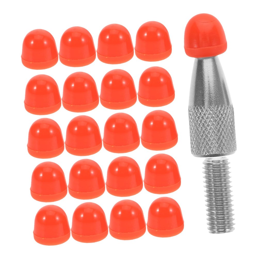 Anneome 48pcs Dent Removal Rod Tips Replacement Heads for Auto Body Repair Tools Red Alloy and Plastic Material Precise Repair Work Vehicle Dents
