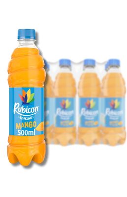 Rubicon 12 Pack Sparkling Mango Flavoured Fizzy Drink with Real Fruit Juice, Handpicked Fruits for a Temptingly Intense Taste "Made of Different Stuff" - 12 x 500ml Bottles by Kandy Collectios