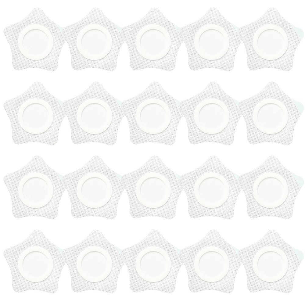 DVOFU 20Pcs Castor Oil Pack Wrap Star Shape Self-Adhesive Patches Highly Absorbent Compress Patches Belly Button Wrap Pads for Adult (Oil Not Included)