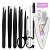 [9+1 PCS] Professional Stainless Steel Tweezers Set High-Precision Beauty Tools for Eyebrows, Facial Hair, Splinter & Ingrown Hair Removal view 1
