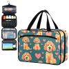 Fustylead Lovely Hand Draw Poodle Dog and Hearts Doodle Pill Organizer Bag Large Medicine Travel Carrying Case with Zipper for Vitamin Supplements Fish Oil, Empty First Aid Kit for Hiking Camping view 1