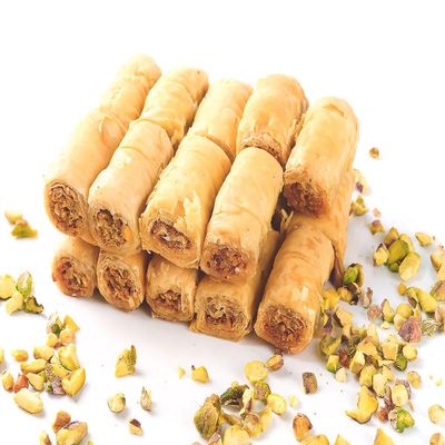 Savor the Richness of Our Premium Baklava Box - A Handpicked Collection of Exquisite Baklava Flavors Like Bracelet and Finger Baklava - Perfect for Celebrations - Available in 750g.