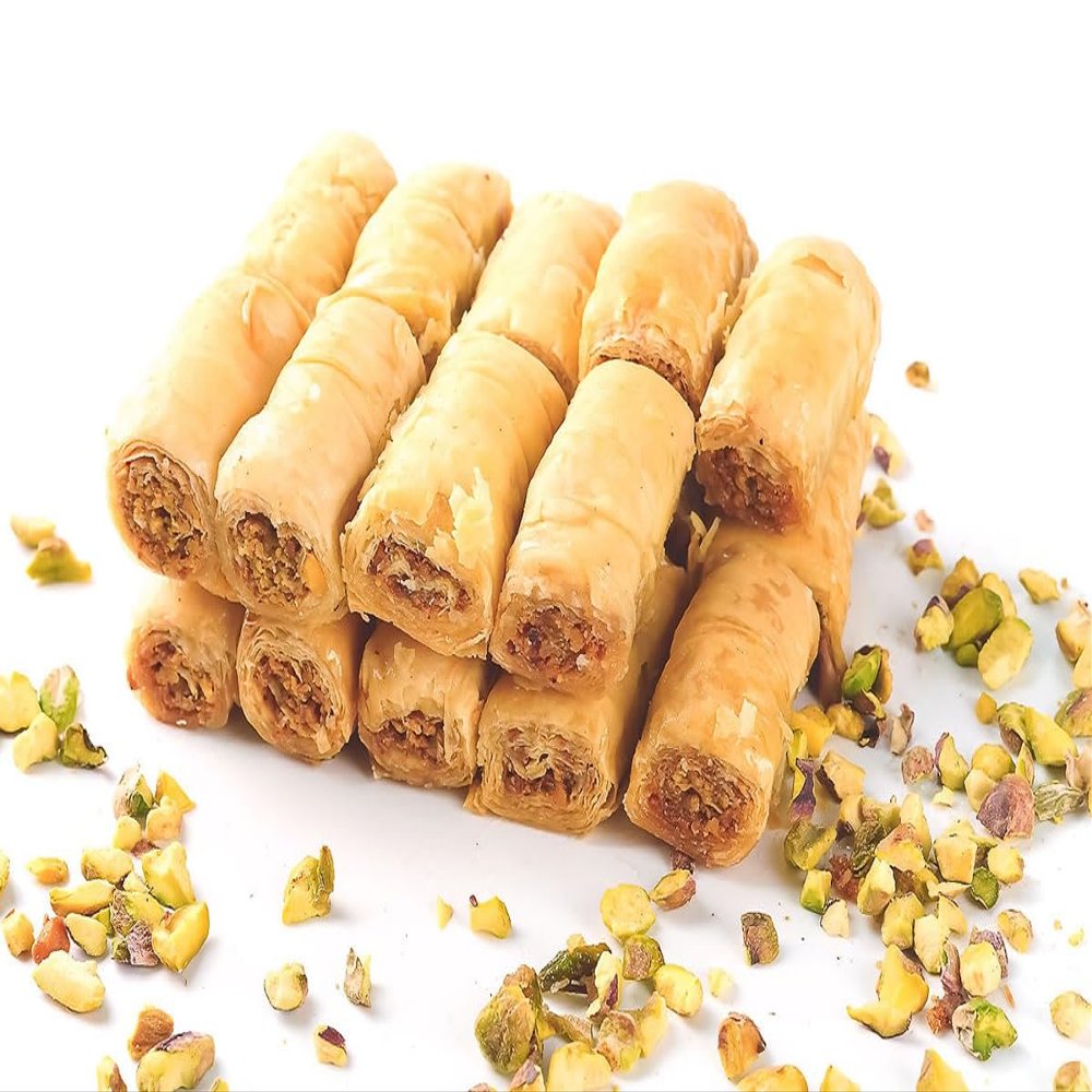 Savor the Richness of Our Premium Baklava Box - A Handpicked Collection of Exquisite Baklava Flavors Like Bracelet and Finger Baklava - Perfect for Celebrations - Available in 750g.