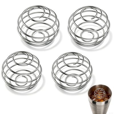 4 Pcs 2.1-Inch Large Size Shaker Balls for Protein Shakes,Milkshake and Salad Dressing,304 Stainless Steel Shaker Ball
