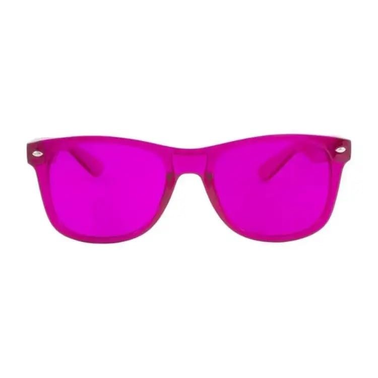 RobRia Color Therapy Glasses - Chromotherapy Tinted Lens Glasses, Scratch-Resistant Lenses with Premium Frames (Magenta)