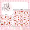 JarThenaAMCS 50Pcs Pink Bow Strawberry Napkins Summer Fruit Disposable Napkins Scalloped Edge Paper Luncheon Dinner Napkins for Party Table Supplies view 2