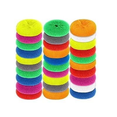 30pcs Anti-Scratch Scouring Sponges, Reusable Round Dish Pot Scrubber, Kitchen Dish Pads Stain Removing Cleaning Scrubber, Random color