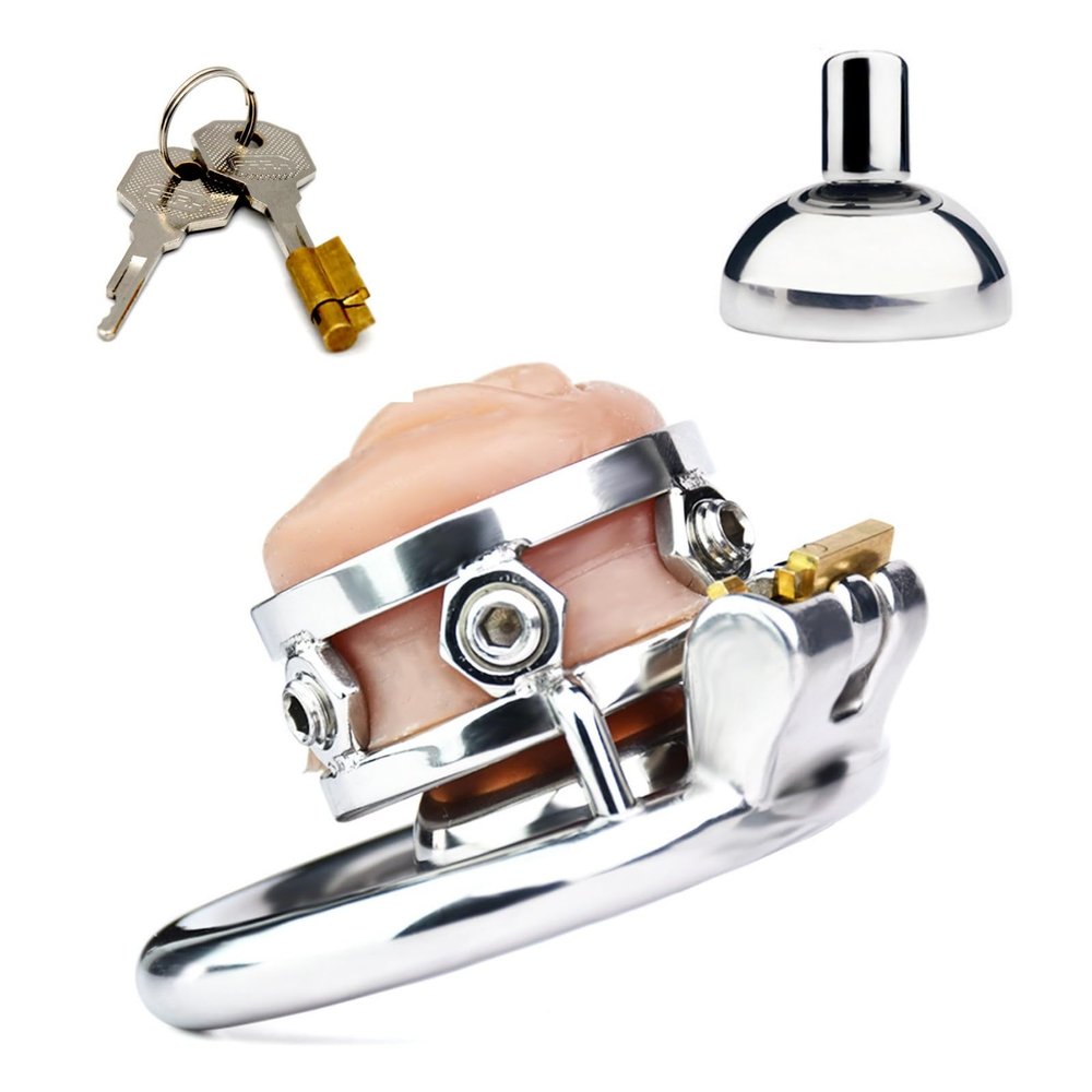 304 Stainless Steel Chastity Protection Cage with Removable Cage Sheet (Flat Ring, 40mm)