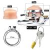 304 Stainless Steel Chastity Protection Cage with Removable Cage Sheet (Flat Ring, 40mm) view 3