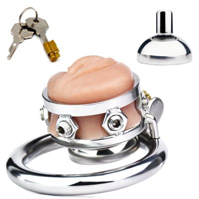 304 Stainless Steel Chastity Protection Cage with Removable Cage Sheet (Flat Ring, 55mm)