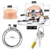 304 Stainless Steel Chastity Protection Cage with Removable Cage Sheet (Flat Ring, 55mm) view 3
