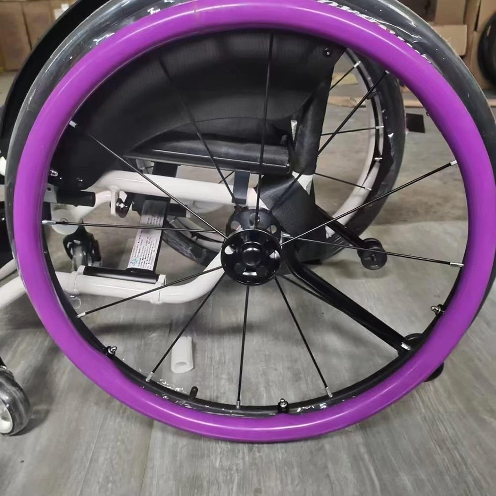 22/24in Wheelchair Push Rim Covers, 1 Pair Non-Slip Wear-Resistant Hand Push Cover, Wheelchair Accessories(Purple,22in)
