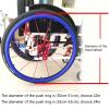 1Pair Wheelchair Push Rim Covers, 22/24in Non-Slip Rear Wheel Sports Wheelchair Rubber Cover, Wear-Resistant, Improve Grip and Traction(Blue,22in) view 2