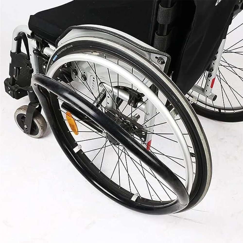 Wheelchair Cover,1 Pair 22/24 Inch Silicone Wheelchair Cover,Non-Slip Wear-Resistant Rear Wheel Push Ring Protective Cover,Rear Wheel Grips Accessories(Black,24in)