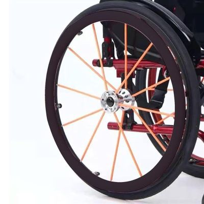 22/24 Inch Wheelchair Cover,Wheelchair Push Rim Covers,1 Pair Silicone Wheelchair Cover,Non-Slip Wear-Resistant Rear Wheel Push Ring Protective Cover(22in,Black)