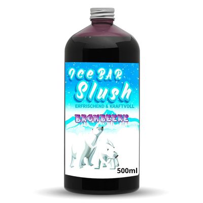 ICE Bear Syrup AZO & Glycerin Free | 500ml Bottle | Concentrate for Slushy Drinks Maker Ice Machine Ice Machine 1:5 to 1:20 (500ml, Blackberry)
